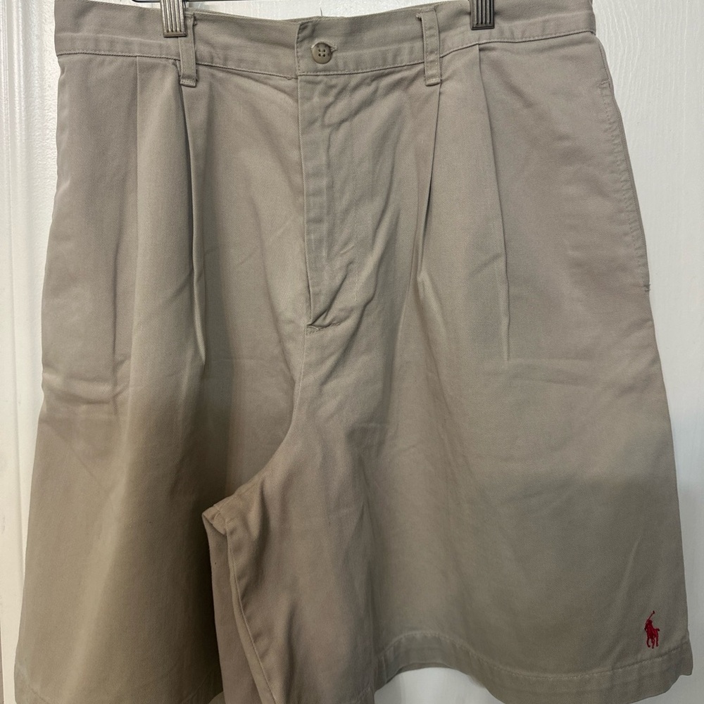 Polo Ralph Lauren Women’s Pleated Khaki Size 14 Made In USA Mom Shorts Vintage